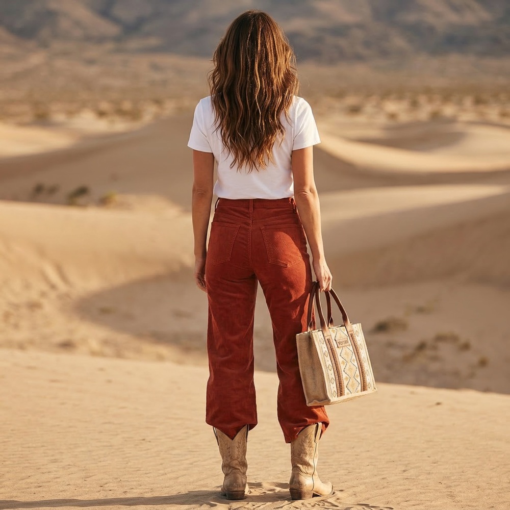 Wrangler Western Aztec Tote 🤎 Boho Cowgirl Statement Bag | Rustic Chic - Picture 17 of 17